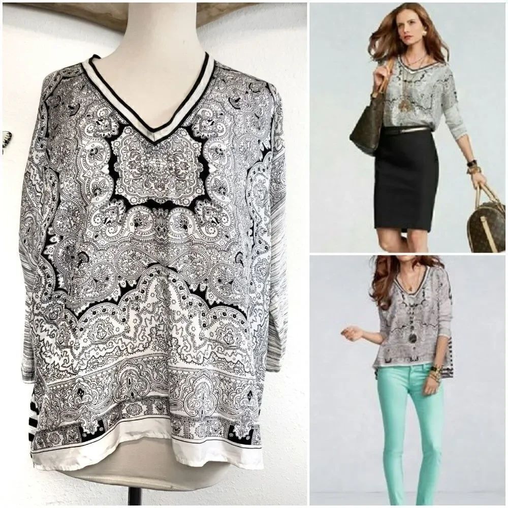 Cabi #347 silk scarf blouse